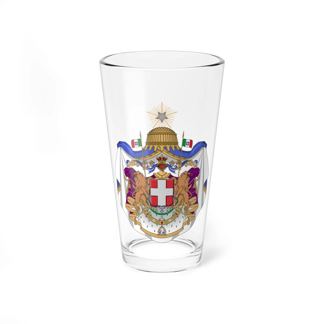 Coat of arms of the Kingdom of Italy 1870 (Italy) (Coat of Arms) Pint Glass 16oz 16oz - Go Mug Yourself