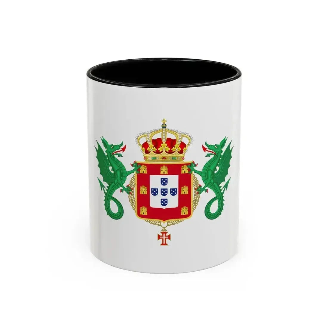 Coat of Arms of the Kingdom of Portugal 1640-1910 - Accent Coffee Mug 11oz Black - Go Mug Yourself