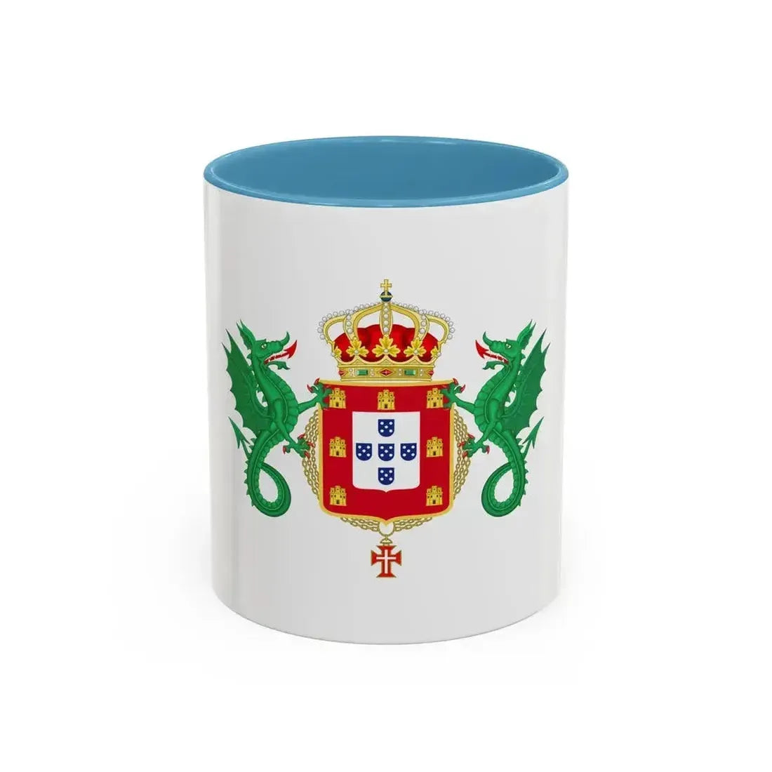 Coat of Arms of the Kingdom of Portugal 1640-1910 - Accent Coffee Mug 11oz Light Blue - Go Mug Yourself