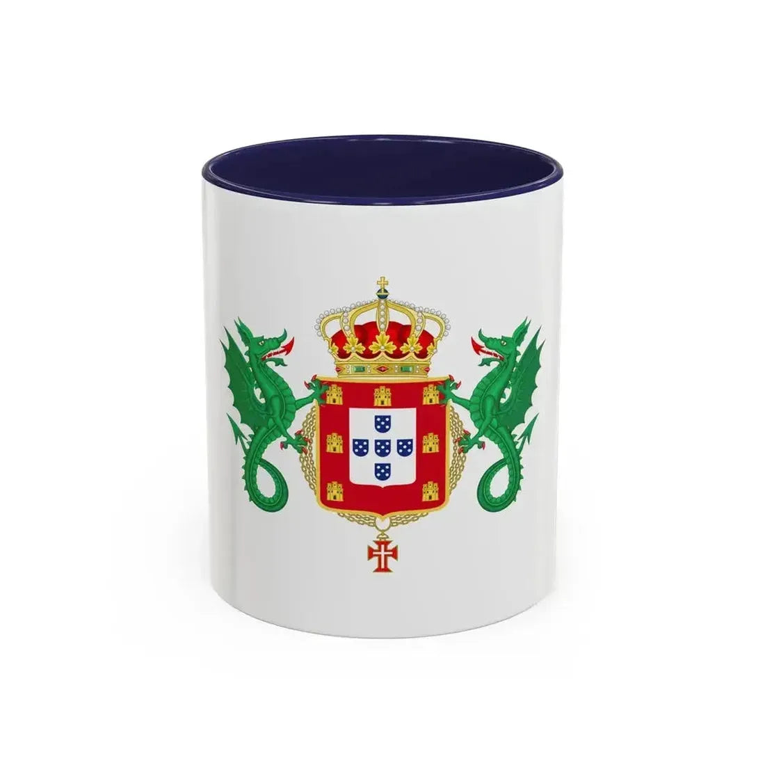 Coat of Arms of the Kingdom of Portugal 1640-1910 - Accent Coffee Mug 11oz Navy - Go Mug Yourself