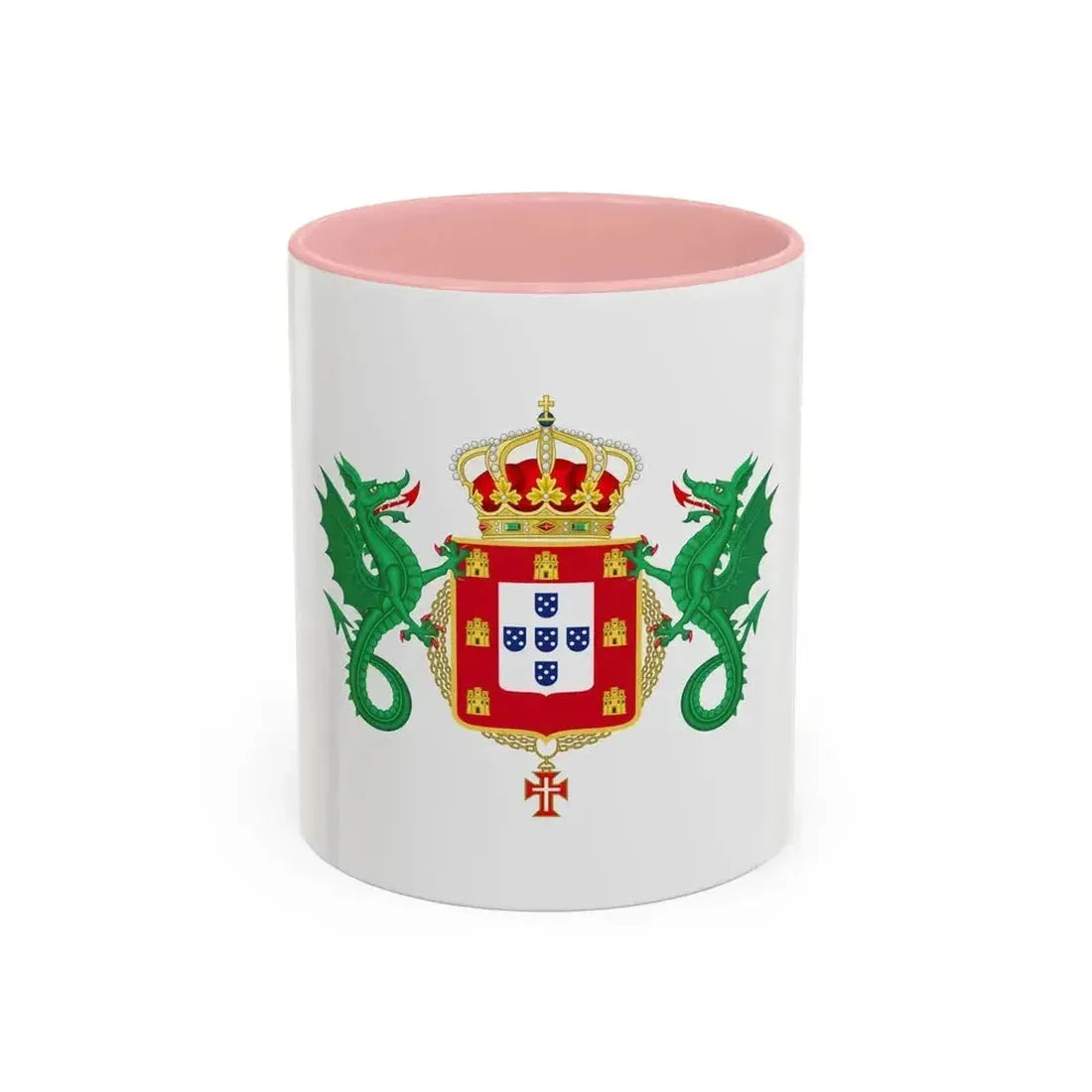 Coat of Arms of the Kingdom of Portugal 1640-1910 - Accent Coffee Mug 11oz Pink - Go Mug Yourself