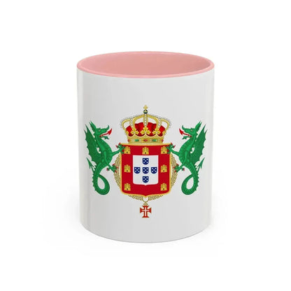 Coat of Arms of the Kingdom of Portugal 1640-1910 - Accent Coffee Mug 11oz Pink - Go Mug Yourself