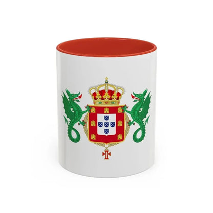 Coat of Arms of the Kingdom of Portugal 1640-1910 - Accent Coffee Mug 11oz Red - Go Mug Yourself