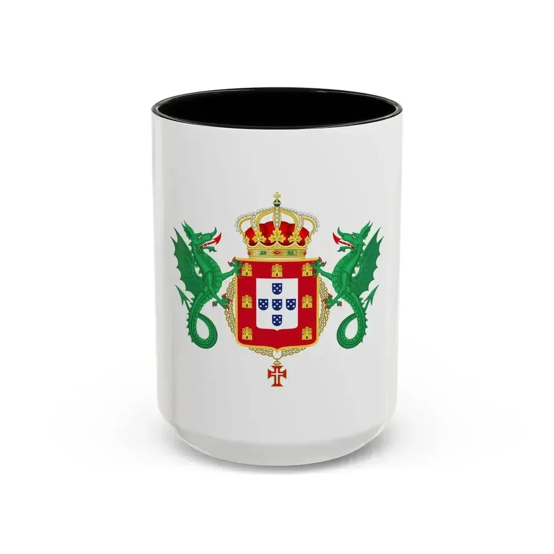 Coat of Arms of the Kingdom of Portugal 1640-1910 - Accent Coffee Mug 15oz Black - Go Mug Yourself