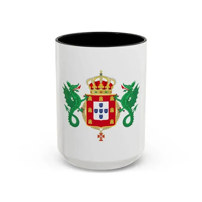 Coat of Arms of the Kingdom of Portugal 1640-1910 - Accent Coffee Mug 15oz Black - Go Mug Yourself