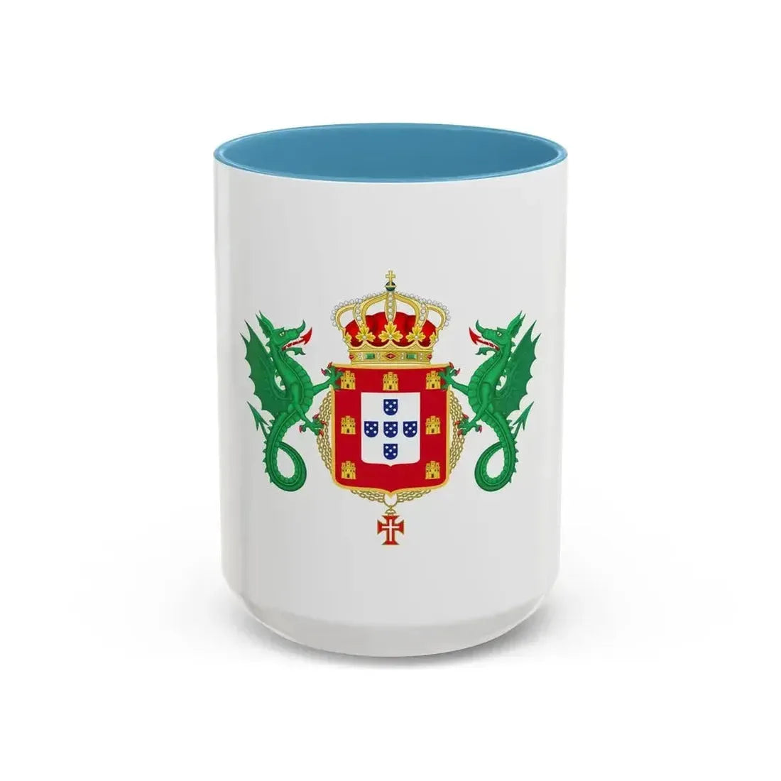 Coat of Arms of the Kingdom of Portugal 1640-1910 - Accent Coffee Mug 15oz Light Blue - Go Mug Yourself
