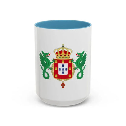 Coat of Arms of the Kingdom of Portugal 1640-1910 - Accent Coffee Mug 15oz Light Blue - Go Mug Yourself