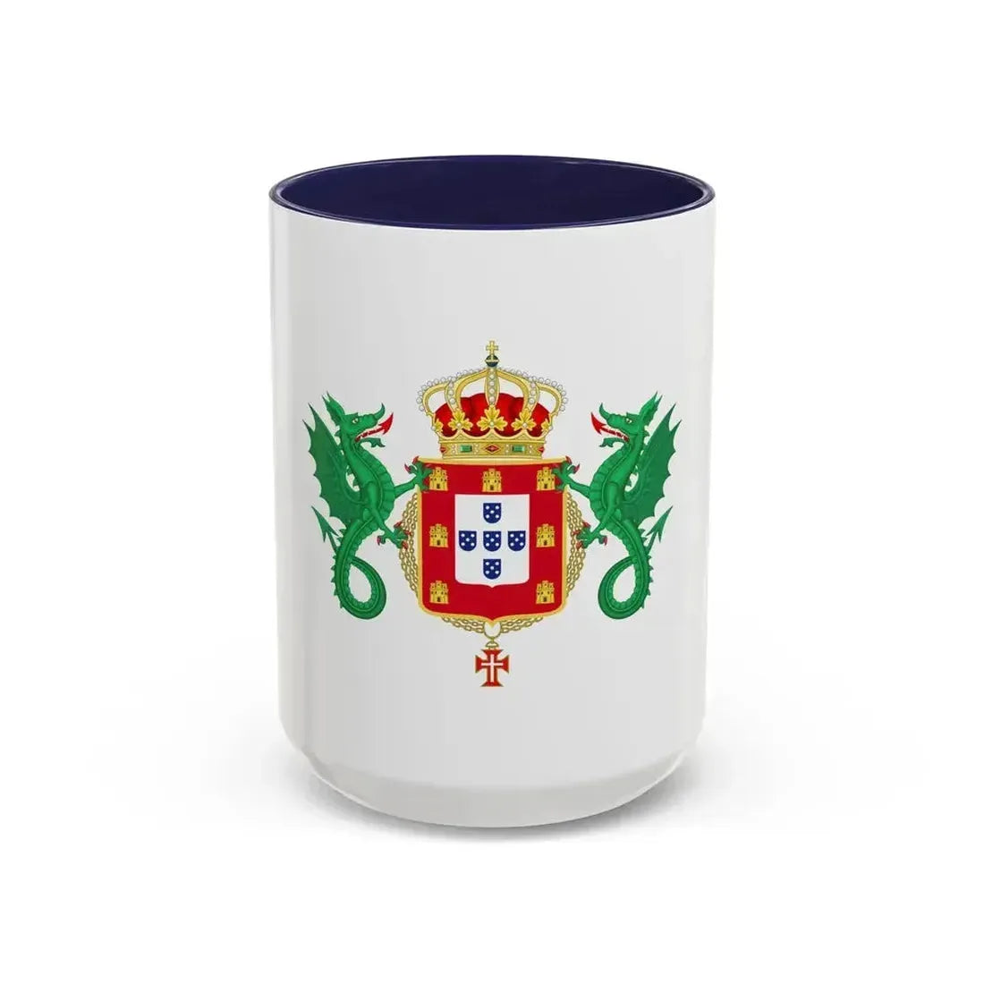 Coat of Arms of the Kingdom of Portugal 1640-1910 - Accent Coffee Mug 15oz Navy - Go Mug Yourself
