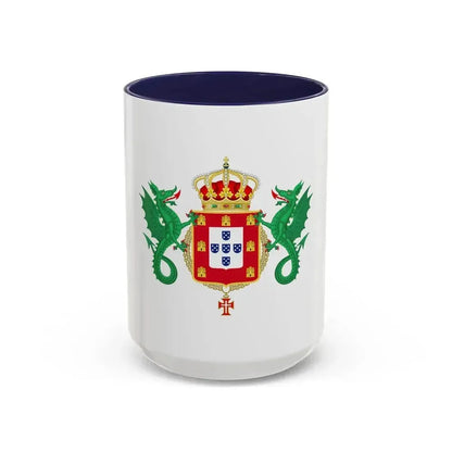 Coat of Arms of the Kingdom of Portugal 1640-1910 - Accent Coffee Mug 15oz Navy - Go Mug Yourself
