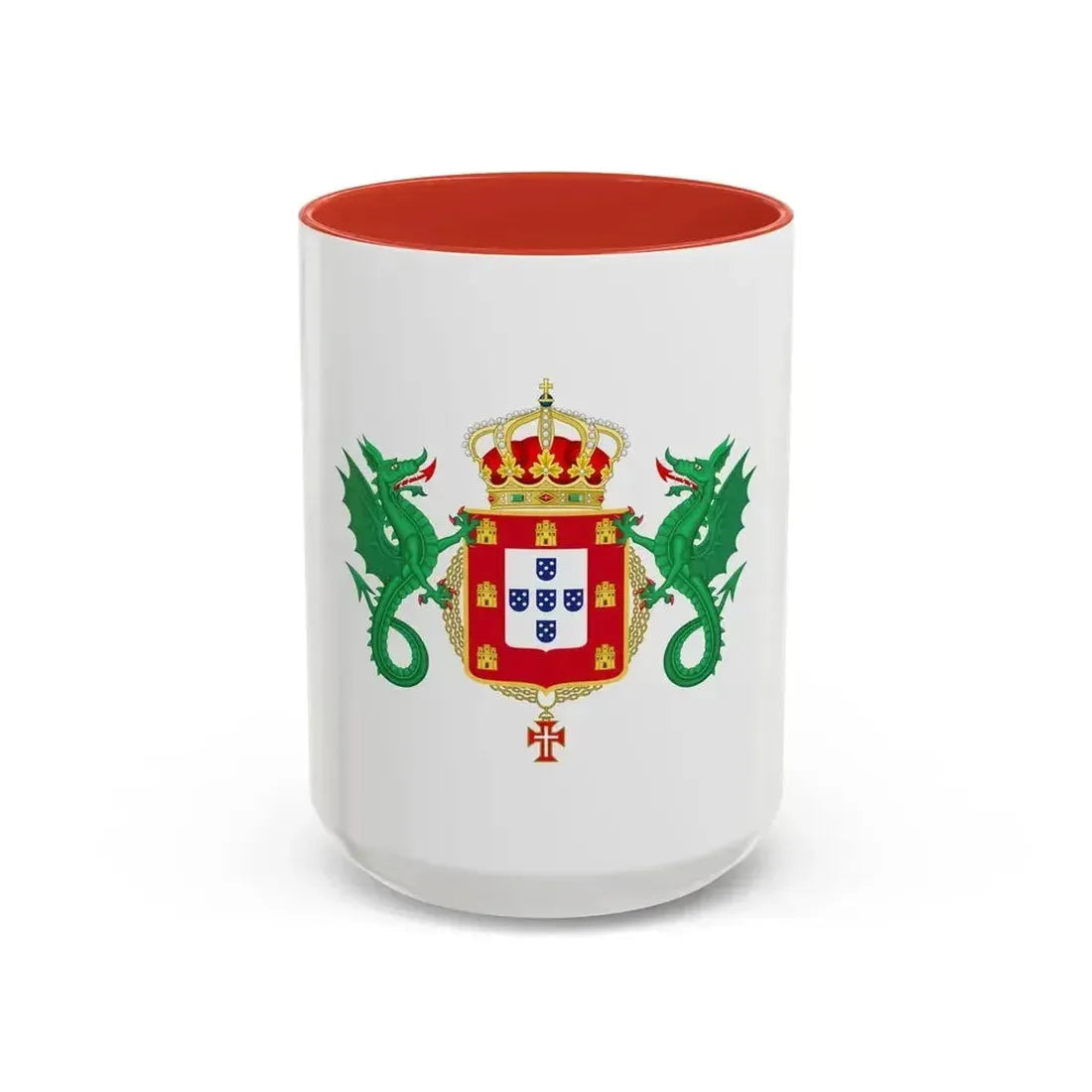 Coat of Arms of the Kingdom of Portugal 1640-1910 - Accent Coffee Mug 15oz Red - Go Mug Yourself