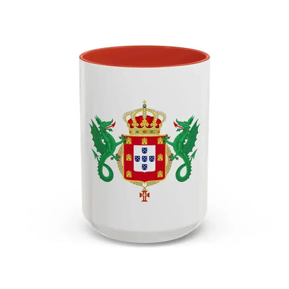 Coat of Arms of the Kingdom of Portugal 1640-1910 - Accent Coffee Mug 15oz Red - Go Mug Yourself