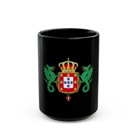 Coat of Arms of the Kingdom of Portugal 1640-1910 - Black Coffee Mug-15oz-Go Mug Yourself