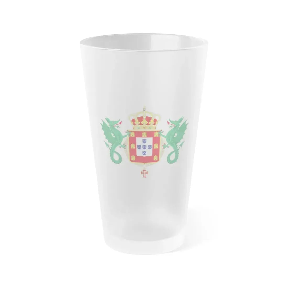 Coat of Arms of the Kingdom of Portugal 1640-1910 - Frosted Pint Glass 16oz Default Title - Go Mug Yourself