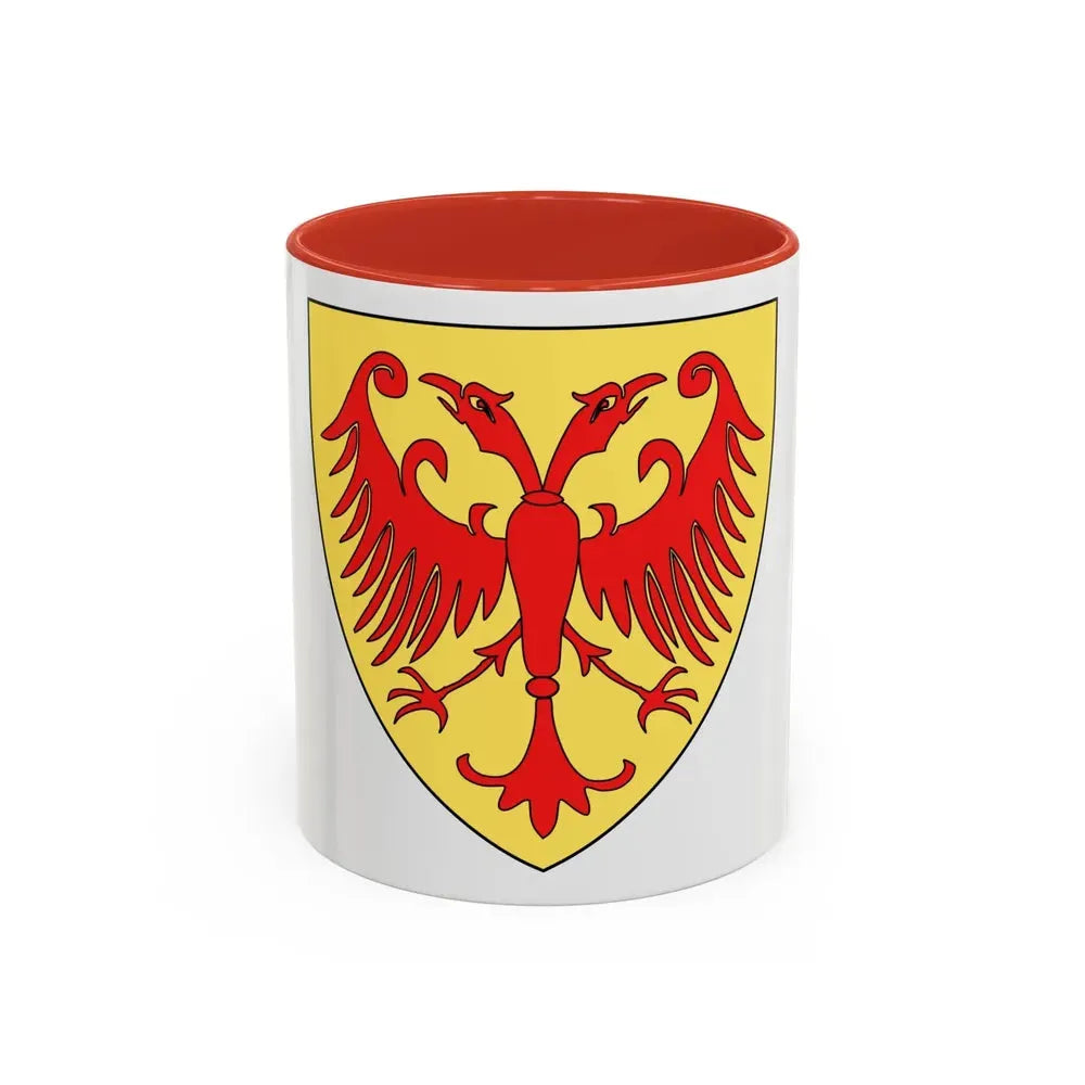 Coat of arms of the Kingdom of Serbia (medieval) - Accent Coffee Mug 11oz Red - Go Mug Yourself