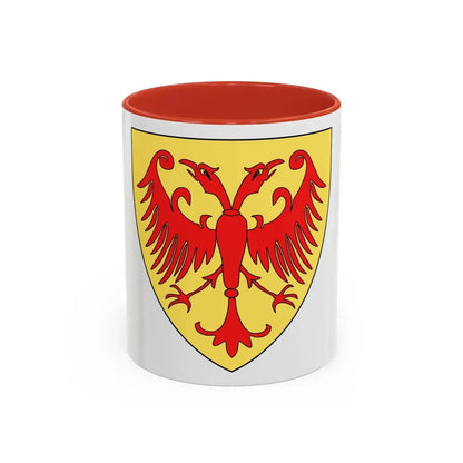 Coat of arms of the Kingdom of Serbia (medieval) - Accent Coffee Mug 11oz Red - Go Mug Yourself