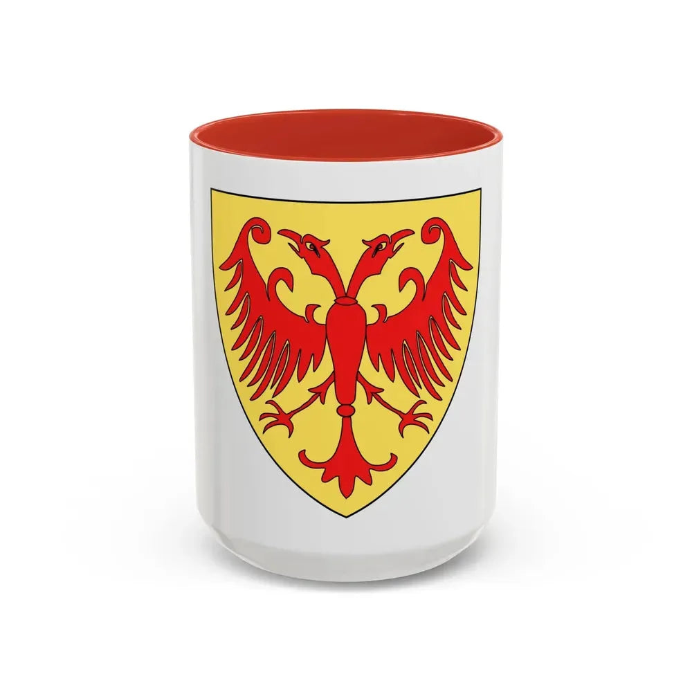 Coat of arms of the Kingdom of Serbia (medieval) - Accent Coffee Mug 15oz Red - Go Mug Yourself