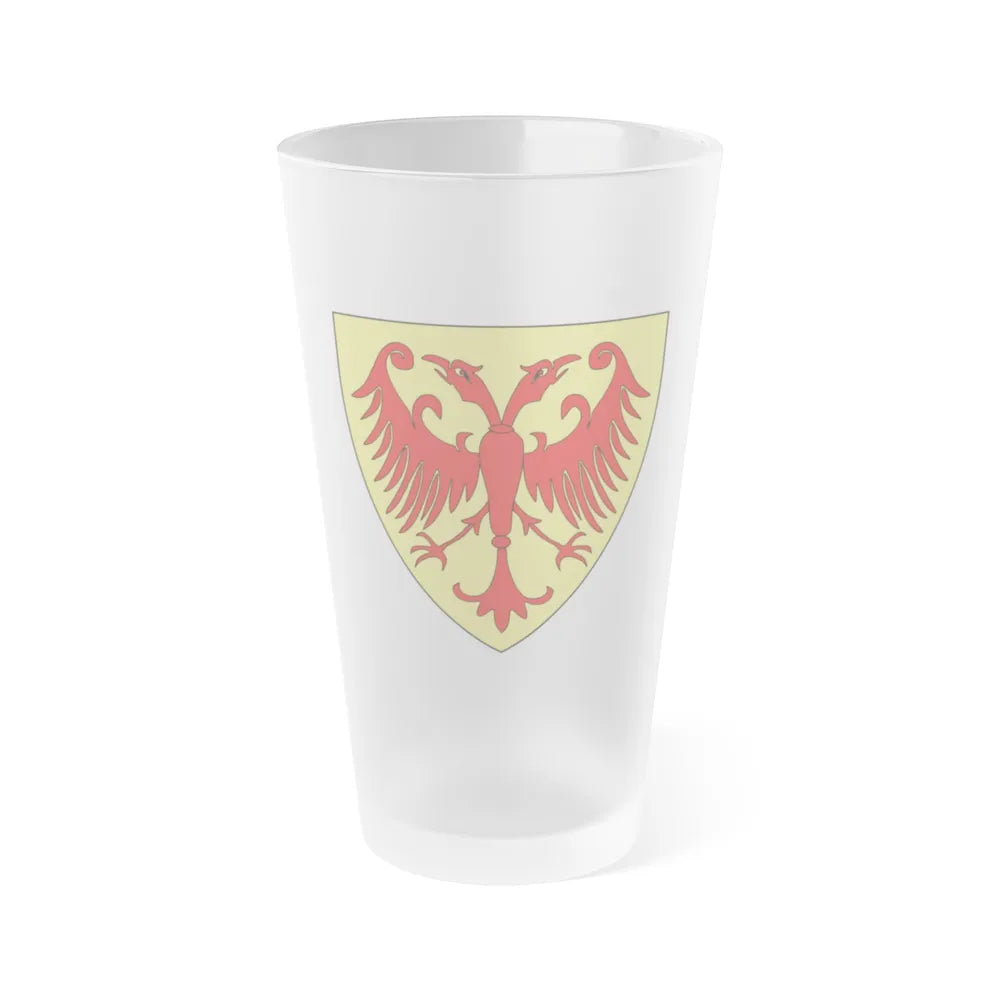 Coat of arms of the Kingdom of Serbia (medieval) - Frosted Pint Glass 16oz-16oz-Frosted-Go Mug Yourself