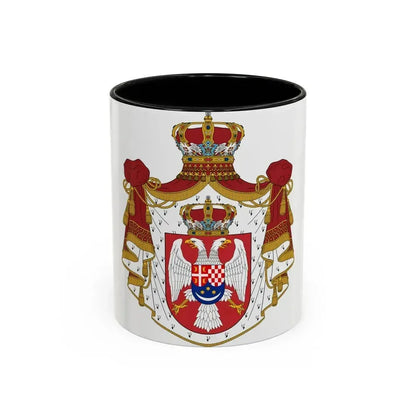 Coat of arms of the Kingdom of Yugoslavia - Accent Coffee Mug 11oz Black - Go Mug Yourself