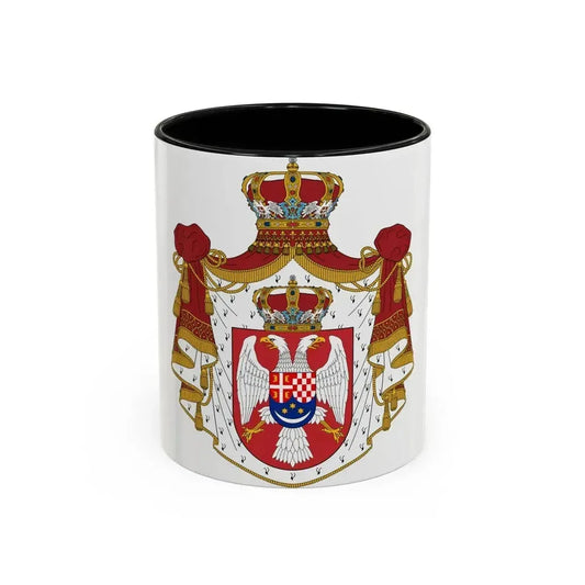 Coat of arms of the Kingdom of Yugoslavia - Accent Coffee Mug 11oz Black - Go Mug Yourself