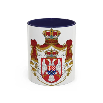 Coat of arms of the Kingdom of Yugoslavia - Accent Coffee Mug 11oz Navy - Go Mug Yourself