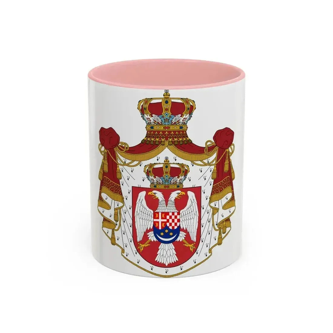 Coat of arms of the Kingdom of Yugoslavia - Accent Coffee Mug 11oz Pink - Go Mug Yourself