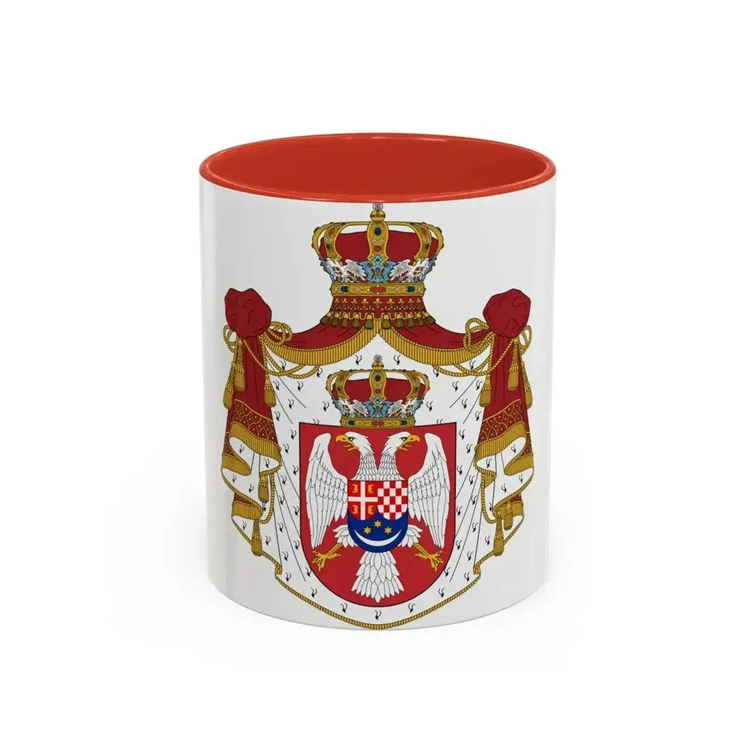 Coat of arms of the Kingdom of Yugoslavia - Accent Coffee Mug 11oz Red - Go Mug Yourself