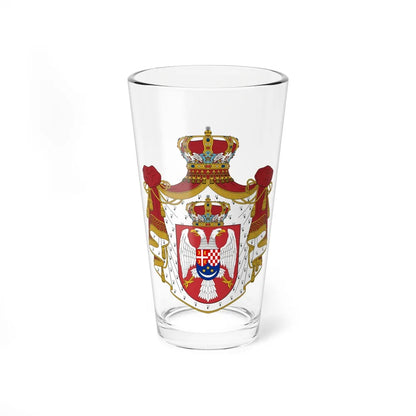 Coat of arms of the Kingdom of Yugoslavia - Pint Glass 16oz-16oz-Go Mug Yourself