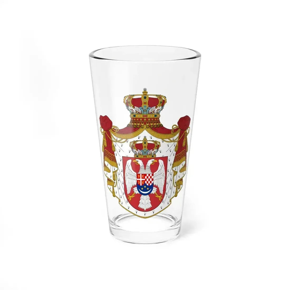 Coat of arms of the Kingdom of Yugoslavia - Pint Glass 16oz 16oz - Go Mug Yourself