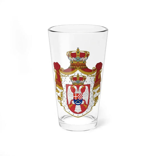 Coat of arms of the Kingdom of Yugoslavia - Pint Glass 16oz 16oz - Go Mug Yourself