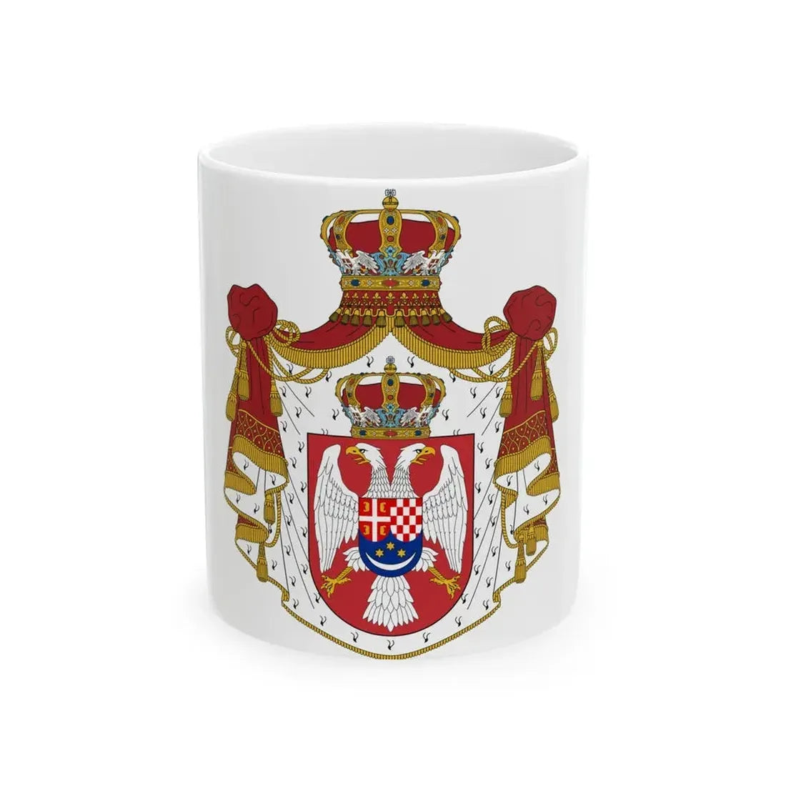 Coat of arms of the Kingdom of Yugoslavia - White Coffee Mug 11oz - Go Mug Yourself