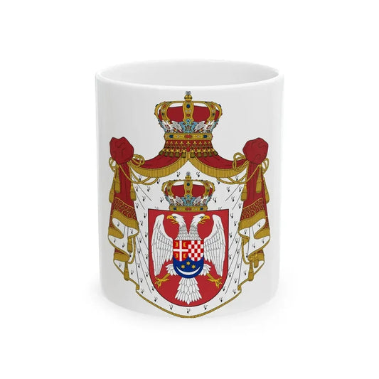 Coat of arms of the Kingdom of Yugoslavia - White Coffee Mug 11oz - Go Mug Yourself