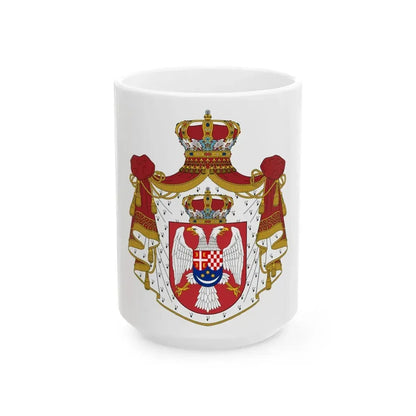 Coat of arms of the Kingdom of Yugoslavia - White Coffee Mug 15oz - Go Mug Yourself