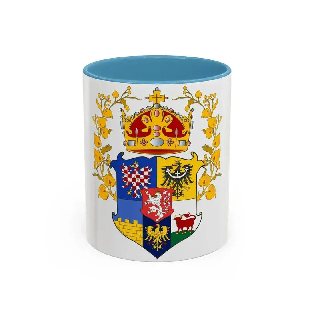 Coat of arms of the lands of the Bohemian Crown - Accent Coffee Mug 11oz Light Blue - Go Mug Yourself