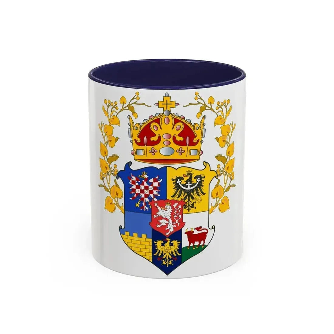 Coat of arms of the lands of the Bohemian Crown - Accent Coffee Mug 11oz Navy - Go Mug Yourself