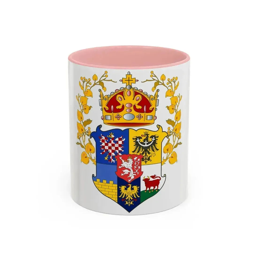 Coat of arms of the lands of the Bohemian Crown - Accent Coffee Mug 11oz Pink - Go Mug Yourself