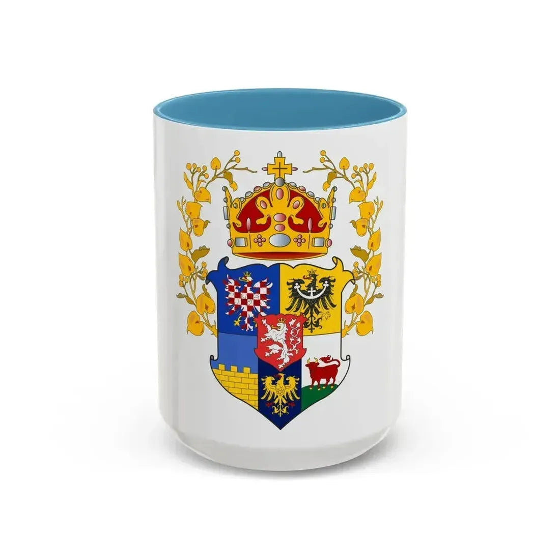 Coat of arms of the lands of the Bohemian Crown - Accent Coffee Mug 15oz Light Blue - Go Mug Yourself