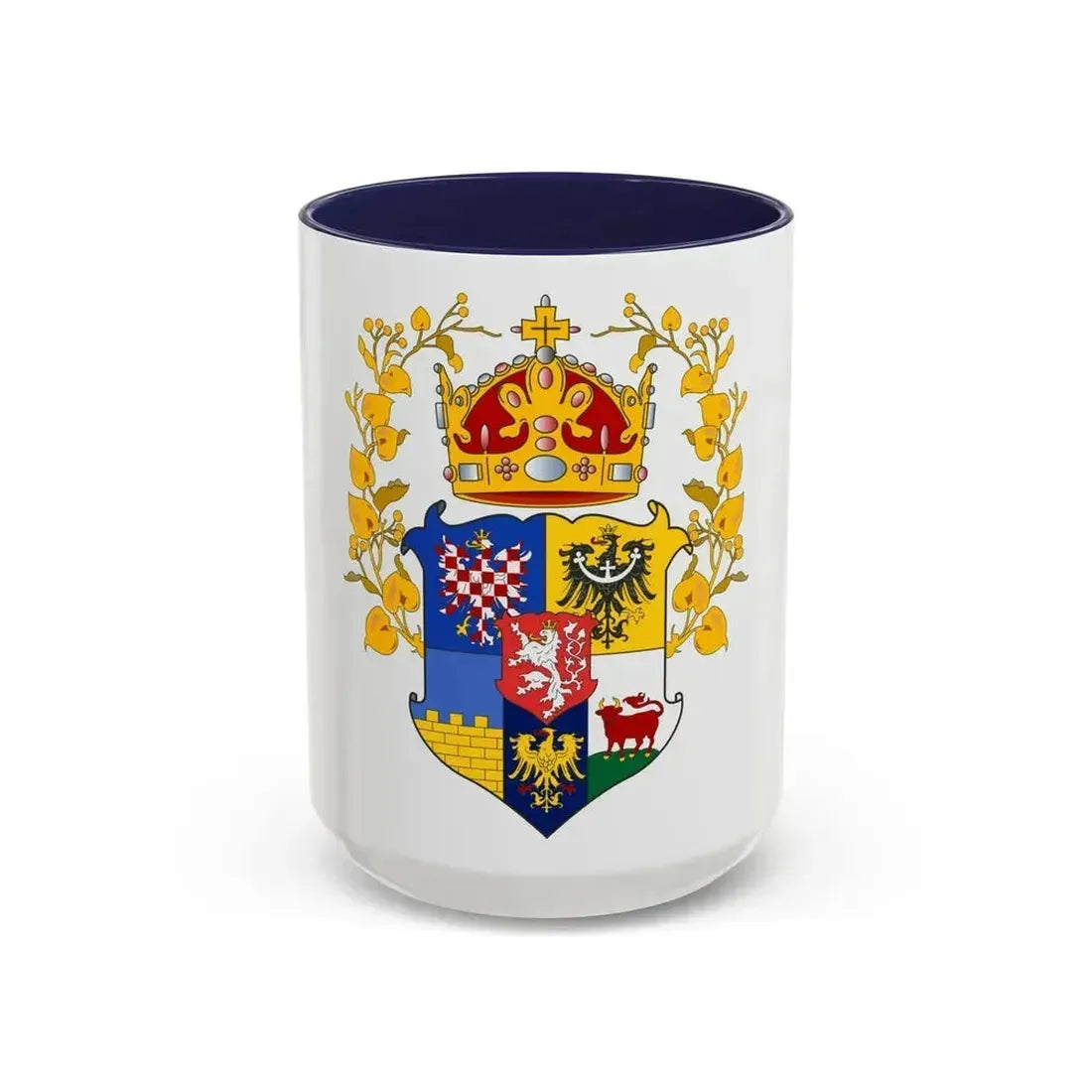 Coat of arms of the lands of the Bohemian Crown - Accent Coffee Mug 15oz Navy - Go Mug Yourself