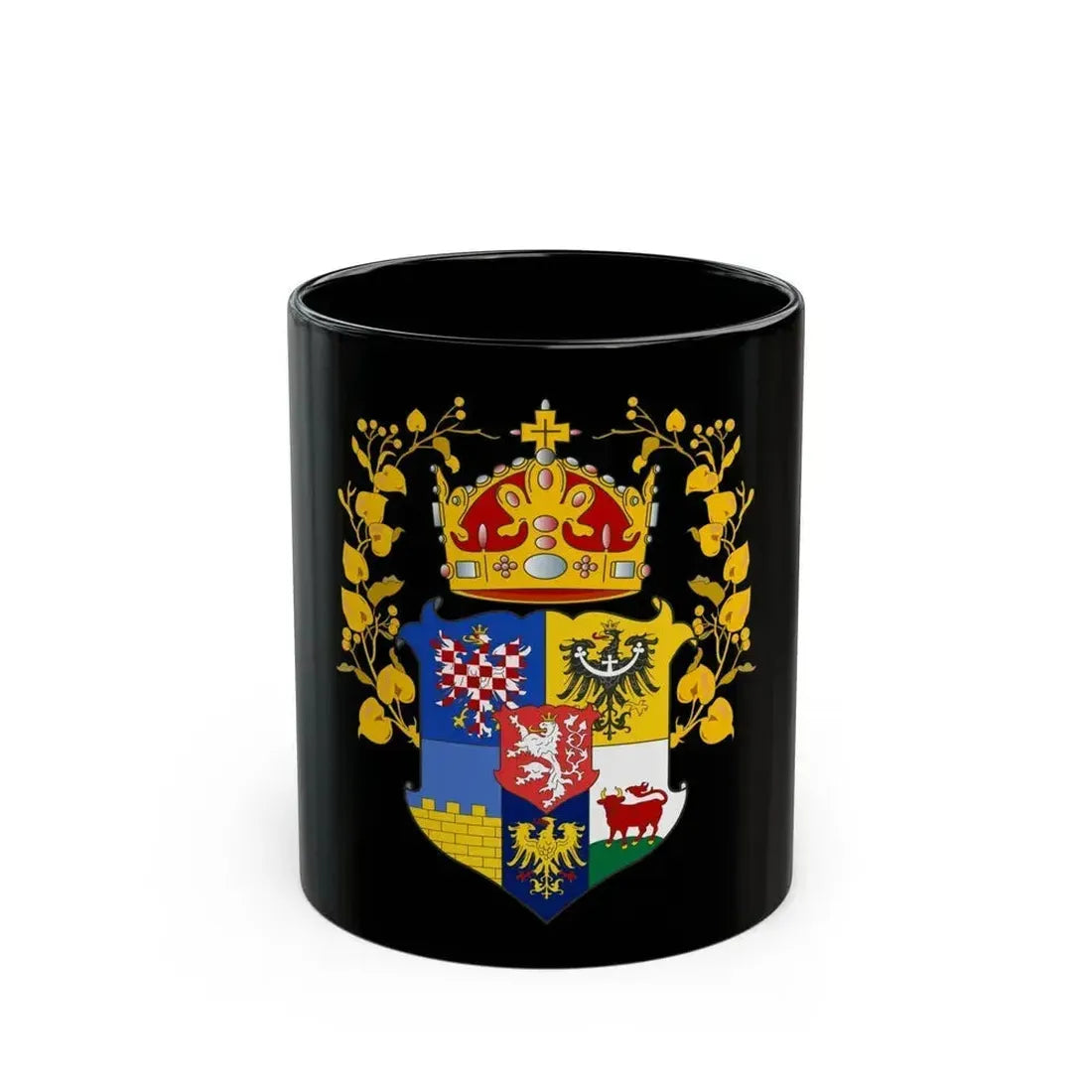 Coat of arms of the lands of the Bohemian Crown - Black Coffee Mug 11oz - Go Mug Yourself
