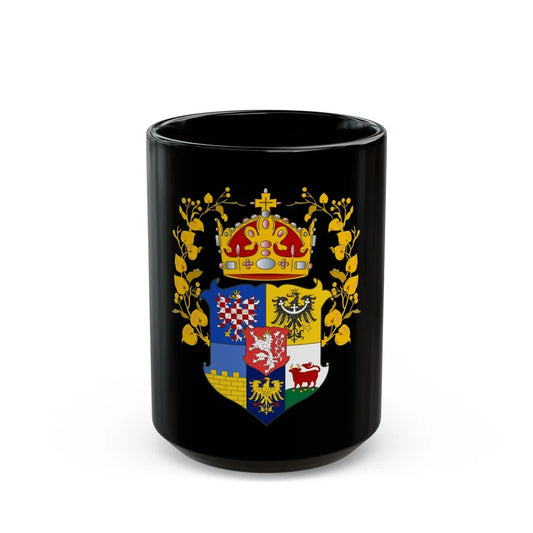 Coat of arms of the lands of the Bohemian Crown - Black Coffee Mug-15oz-Go Mug Yourself