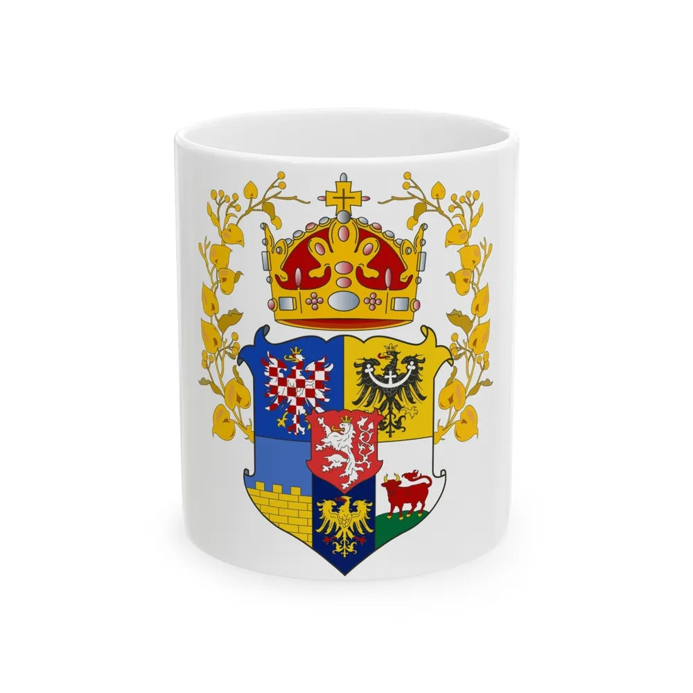 Coat of arms of the lands of the Bohemian Crown - White Coffee Mug-11oz-Go Mug Yourself