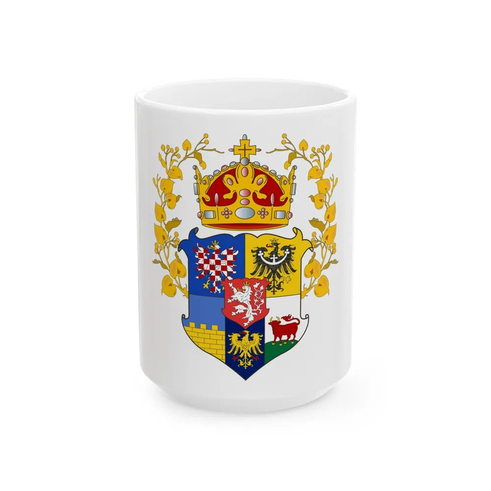 Coat of arms of the lands of the Bohemian Crown - White Coffee Mug-15oz-Go Mug Yourself