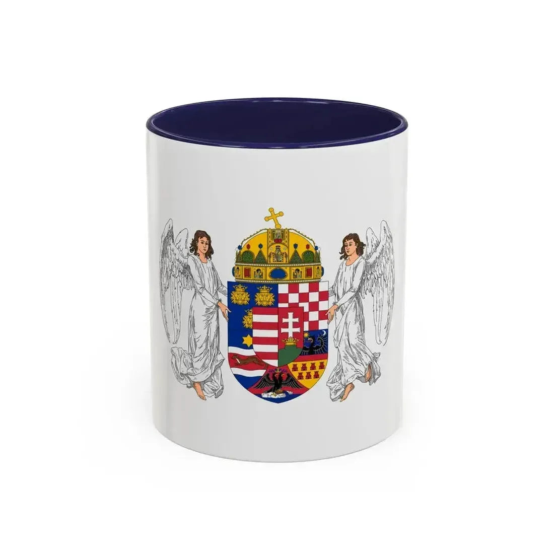 Coat of arms of the Lands of the Holy Hungarian Crown (1896-1915) - Accent Coffee Mug 11oz Navy - Go Mug Yourself