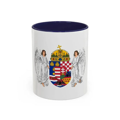 Coat of arms of the Lands of the Holy Hungarian Crown (1896-1915) - Accent Coffee Mug 11oz Navy - Go Mug Yourself