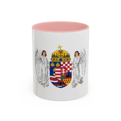 Coat of arms of the Lands of the Holy Hungarian Crown (1896-1915) - Accent Coffee Mug 11oz Pink - Go Mug Yourself