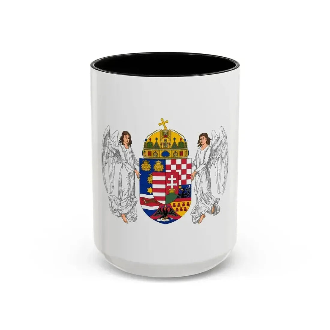 Coat of arms of the Lands of the Holy Hungarian Crown (1896-1915) - Accent Coffee Mug 15oz Black - Go Mug Yourself