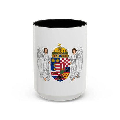 Coat of arms of the Lands of the Holy Hungarian Crown (1896-1915) - Accent Coffee Mug 15oz Black - Go Mug Yourself