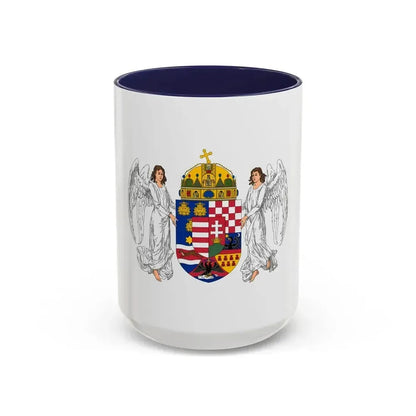 Coat of arms of the Lands of the Holy Hungarian Crown (1896-1915) - Accent Coffee Mug 15oz Navy - Go Mug Yourself