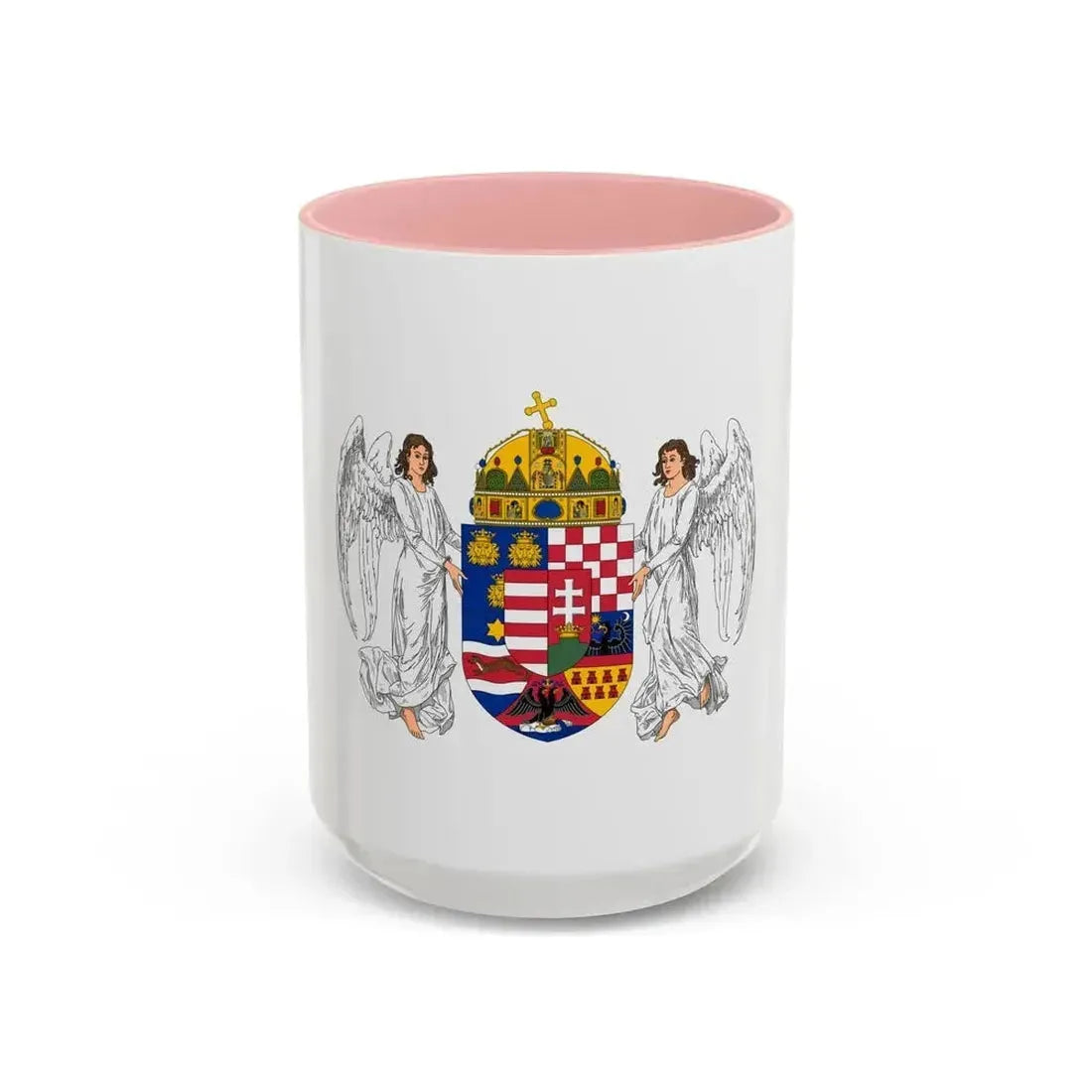 Coat of arms of the Lands of the Holy Hungarian Crown (1896-1915) - Accent Coffee Mug 15oz Pink - Go Mug Yourself