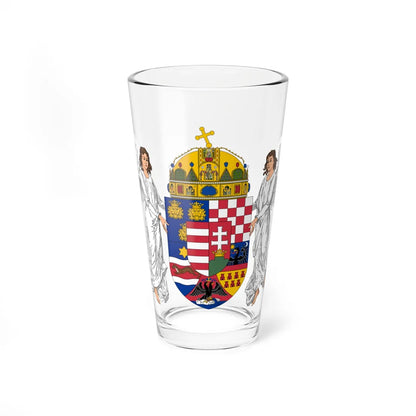 Coat of arms of the Lands of the Holy Hungarian Crown 1896-1915 angels (Austria) (Coat of Arms) Pint Glass 16oz 16oz - Go Mug Yourself