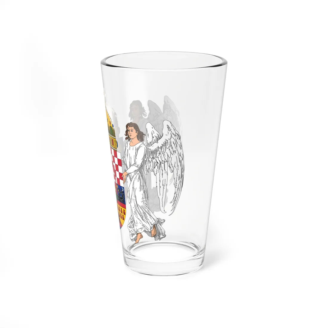 Coat of arms of the Lands of the Holy Hungarian Crown 1896-1915 angels (Austria) (Coat of Arms) Pint Glass 16oz - Go Mug Yourself